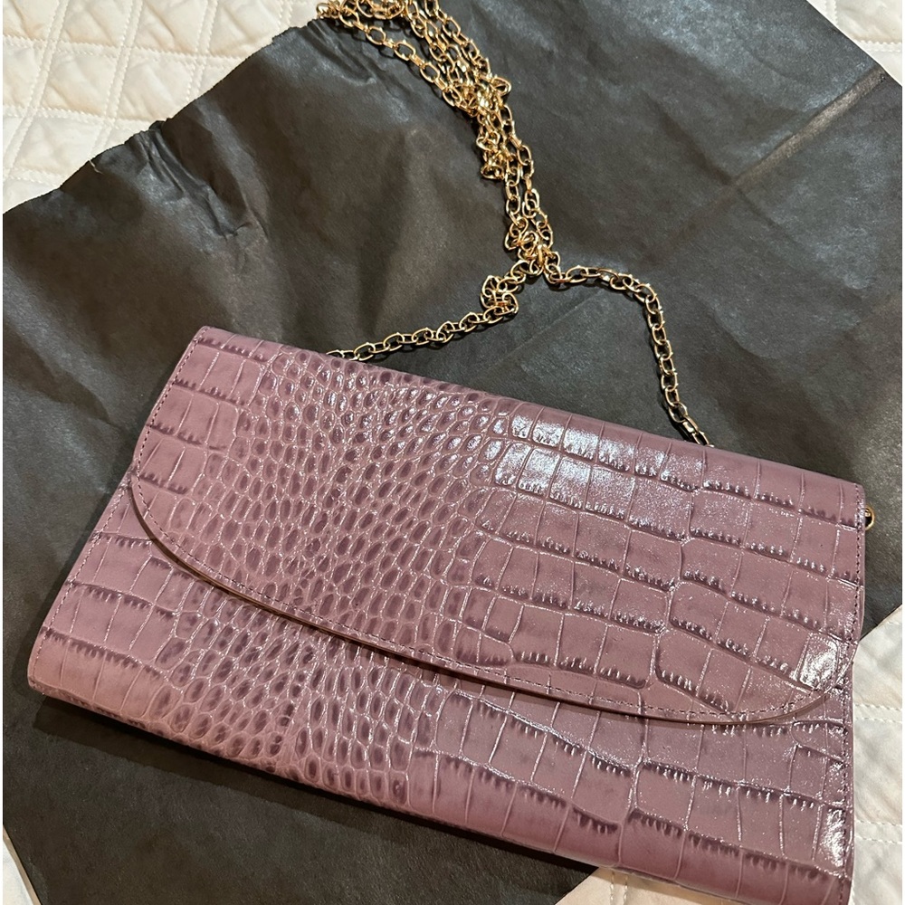 Purple faux crock Nordstrom Clutch
